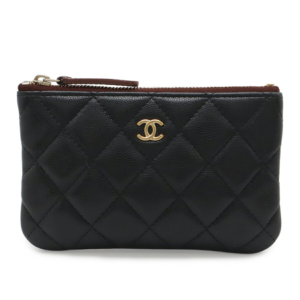 CHANEL Black Caviar Leather Logo Pouch - Picture 2 of 8